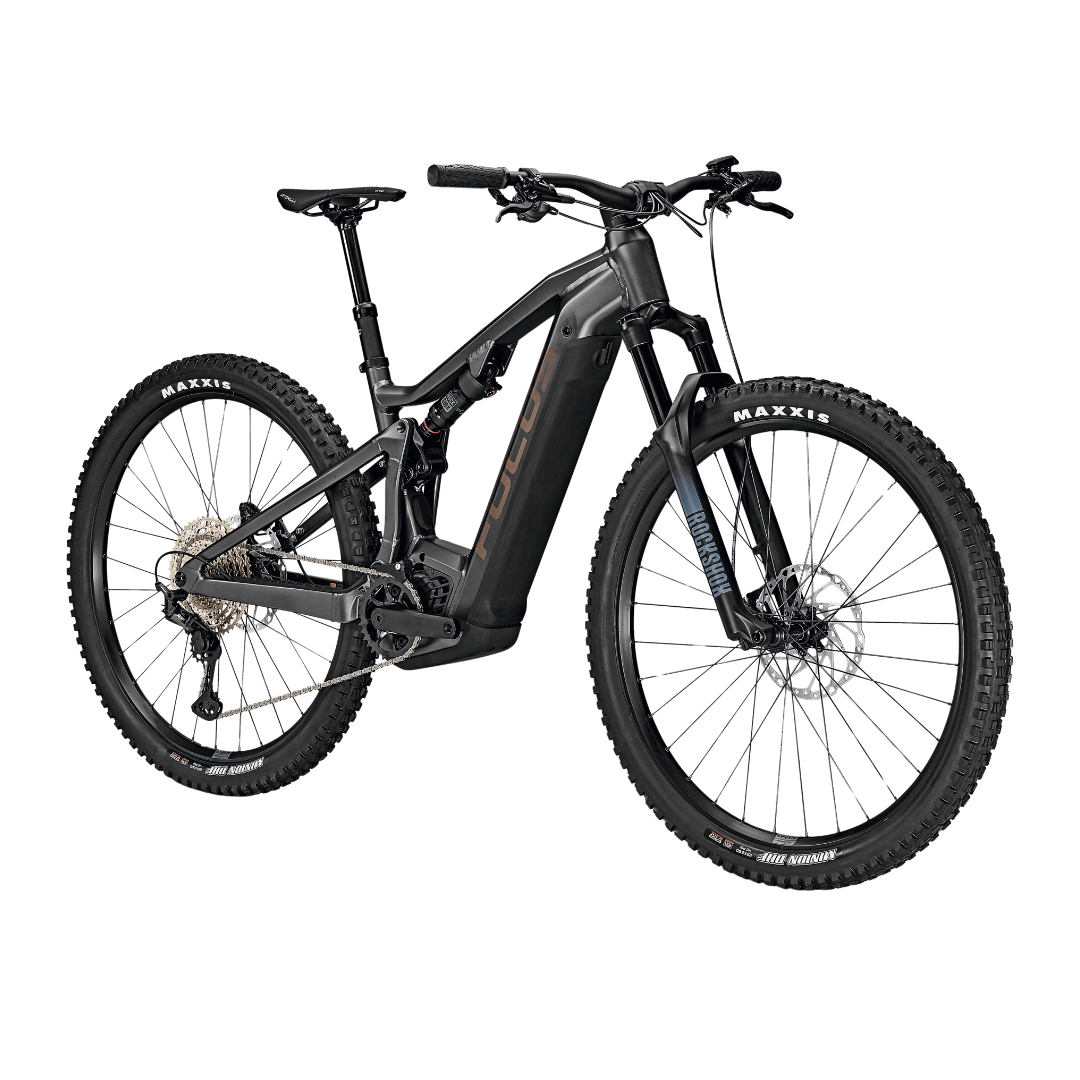 FOCUS F23 THRON2 6.8 E-MTB in action, showcasing its sleek design.