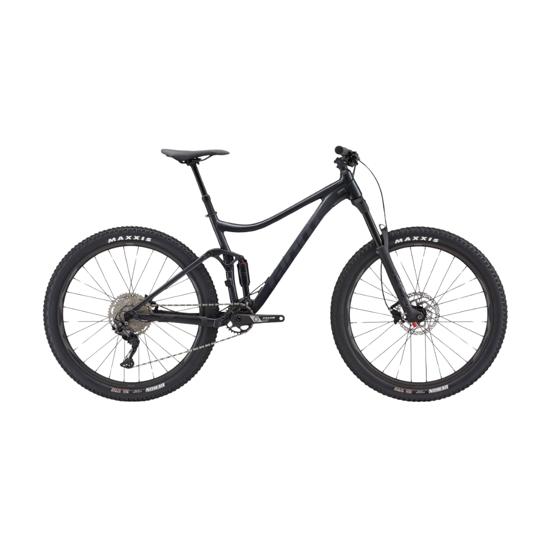 Side view of the Giant Stance in Gloss Gunmetal Black/Matte Black.