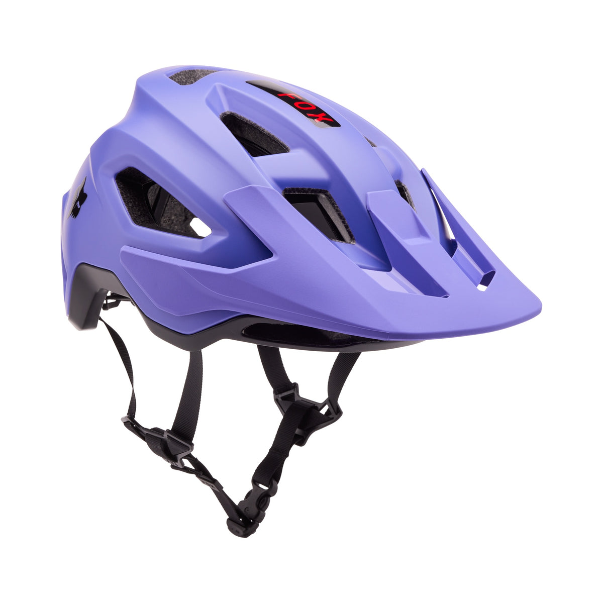 Front view of the FOX Speedframe Helmet in Violet showcasing its bold color and design.